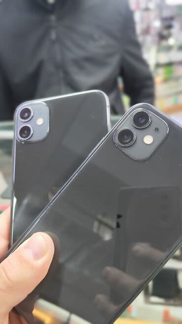 IPhone 11, Б/у, 128 ГБ, Черный, Защитное стекло, Кабель, 100 %
