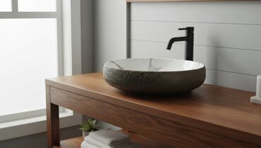 Раковина для ванной, Круглая форма, Материал: Керамика, Размер: 60 x 40 см