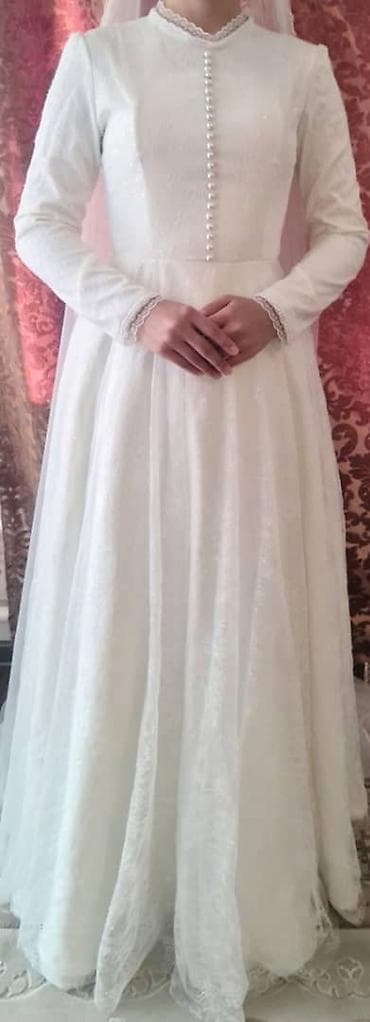 дордой платье: Свадебное платье в классическом стиле с длинными рукавами и высоким — 2