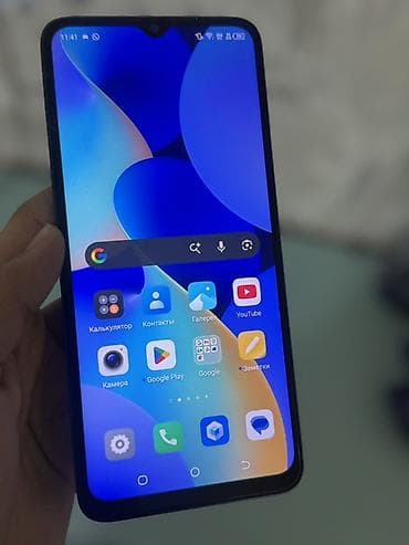 ноутбуки мак: Tecno Spark, Б/у, цвет - Синий, 2 SIM — 1