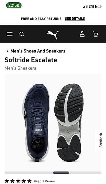 Жеке буюмдар: Эркектердин кроссовкасы, 40, Puma, Жаңы, түсү - Көк — 5