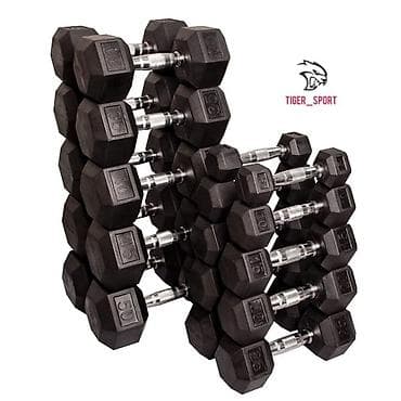 Шестигранники гантели заводские резиновые Китай. Ассортимент 5-50 кг