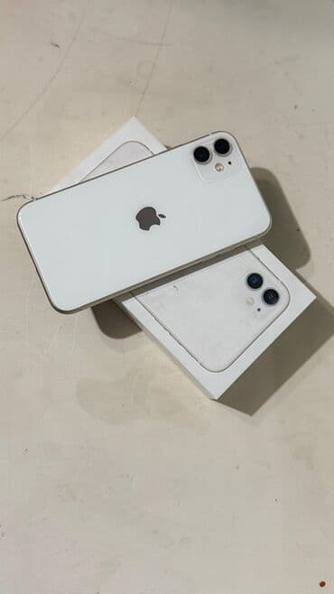 iphone за 0 руб: IPhone 11, Б/у, 128 ГБ, Белый, Коробка, 73 % — 1
