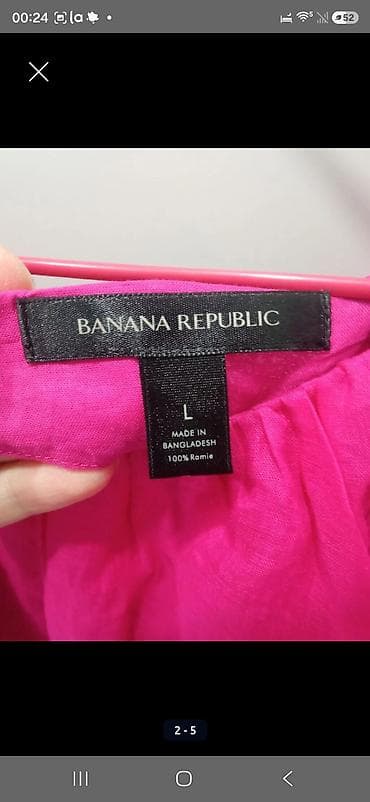 Женская одежда: Платье Banana Republic - Яркое фуксия-платье мини с объемными — 2