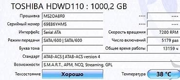 6 тб: Накопитель для ПК, Б/у, Toshiba, HDD, 1 ТБ, 3.5", Для ПК — 3
