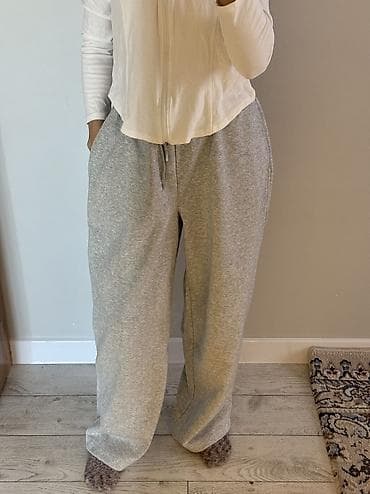 Джинсы: Спортиные штаны Без начеса Стиль Оверсайз Хлопок Посадка идеально — 2