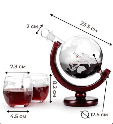 напиток: Подарочный набор «Глобус» • Графин(Декантер) в форме глобуса (внутри — 5