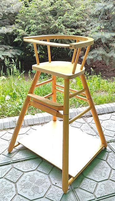 Детский трансформируемый стульчик-столик из дерева - 2-в-1: высокий