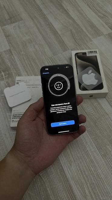 виктус 15: IPhone 15 Pro, Б/у, 256 ГБ, Natural Titanium, Коробка, 81 % — 10