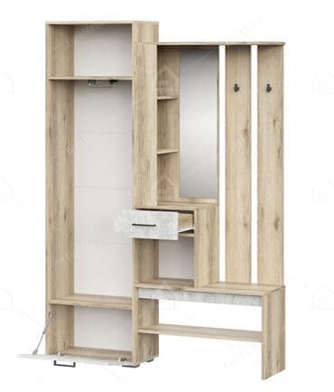 прихожка фото: Гарнитур для прихожей, Новый, Вешалка, В рассрочку, ДСП, Бесплатная доставка, цвет - Бежевый — 2