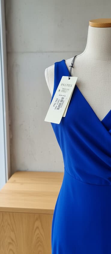 длинное платье с разрезом на ноге: Вечернее платье, С рукавами, Камни, 2XL — 1