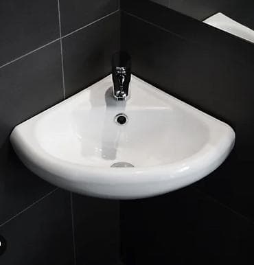 угодь: Раковина для ванной, Особенности: Глянцевое, Угловая форма, Материал: Керамика — 1