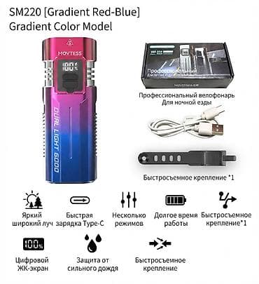 Велоаксессуары: Велофара MOVTESS SM220 Dual Light 600 - Профессиональный передний — 8