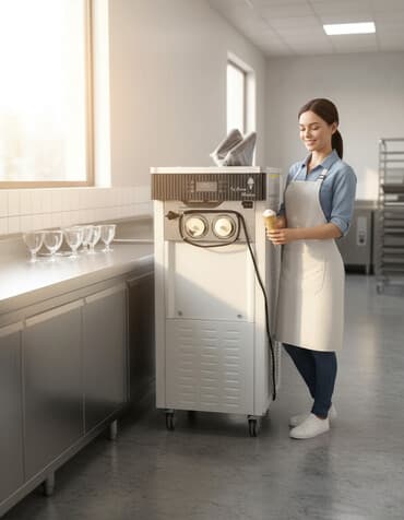 купить оборудование для автомойки самообслуживания: Профессиональный фризер для мягкого мороженого (напольный) хорошего — 1