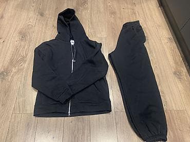 nike tech flece: Черный комплект из толстовки и брюк SVM - Модель: худи на молнии до — 8