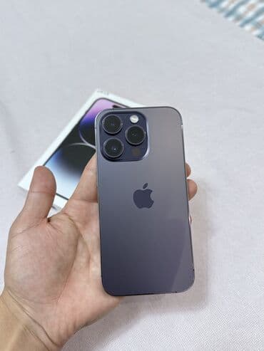 ноутбук айфон: IPhone 14 Pro, Б/у, 256 ГБ, Deep Purple, Чехол, 84 % — 1