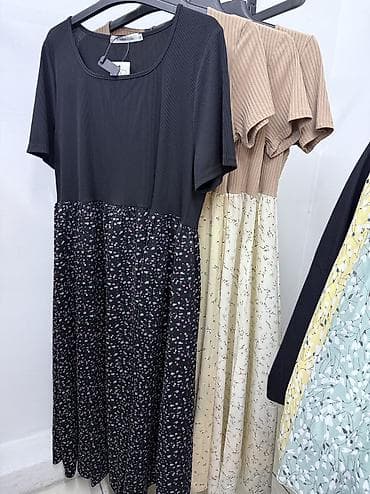 женские летние платья: Повседневное платье, Made in KG, Лето, Длинная модель, Полиэстер, Крестьянка, L — 3