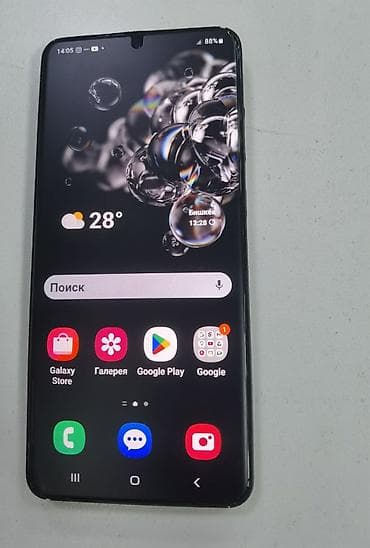 самсунг 21: Samsung Galaxy S20 Ultra, Б/у, 128 ГБ, цвет - Черный, 2 SIM — 2