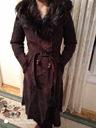 Дублёнка натуральная, мех -Лиса, внутри тоже мех, размер 44-46