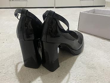 балетки красные лаковые: Лакированные туфли на каблуке - Цвет: черный, глянцевый лак - Форма — 4