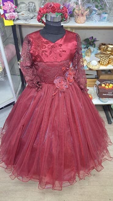 кыргызские национальные платья для девочек: Детское платье, цвет - Белый, Новый — 9