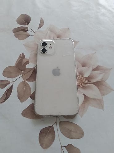 IPhone 12, Б/у, 128 ГБ, Белый, Чехол, 81 %