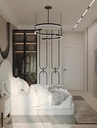 спальный уголок в комнату: Минималистичный комплект мебели и освещения для спальни/кабинета в — 6