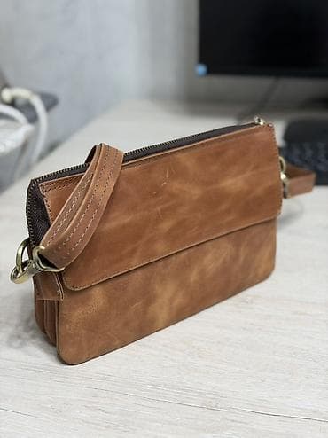 кожанные барсетки: Барсетка, Материал: Натуральная кожа, Застежка на молнии, Новый — 1