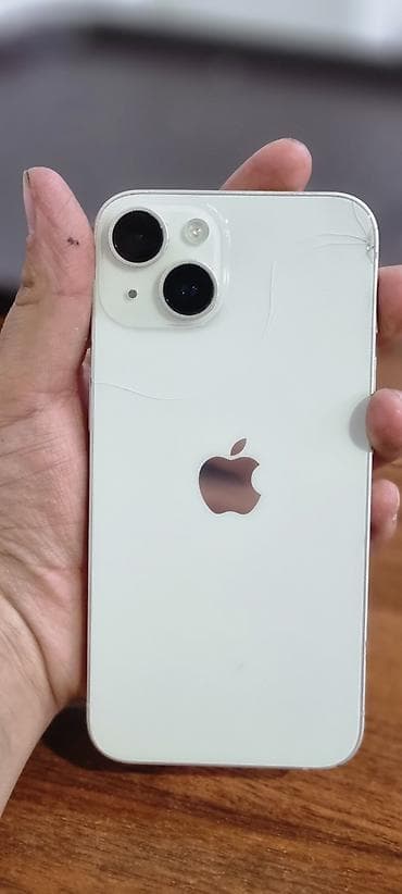 iphone icloud: IPhone 14, Б/у, 128 ГБ, Старлайт, Наушники, 87 % — 1