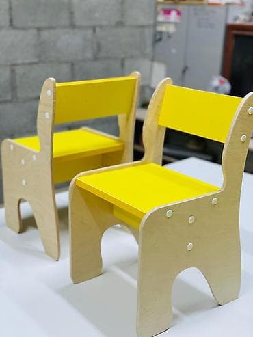 Офис эмереги: Балдар үчүн отургуч, Жыгач, түсү - Сары — 4