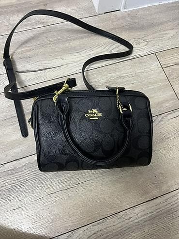 Сумка COACH (мини-боулинг/сэтчел) в черном цвете. - Материал