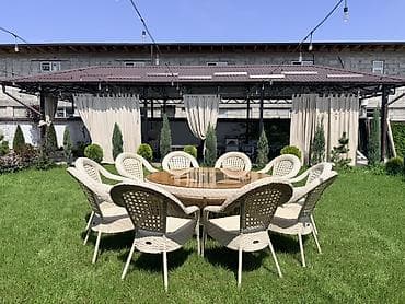 алюкобонд ош: Комплект садовой мебели, Стол, Ротанг — 8