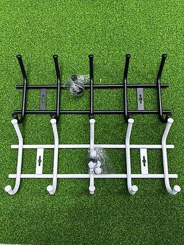 Үй жана бакча: Настенная металлическая вешалка для одежды, 5 крючков - Материал — 3