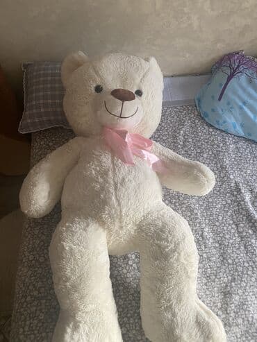 мишка кастум: Большой плюшевый медведь кремового цвета. - Размер: очень крупный — 6