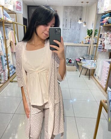 белая ночная сорочка: Ночная сорочка, Хлопок, Средняя модель, XS, S, M — 2