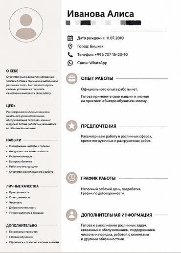 подработка бишкеке: Другие специальности — 2