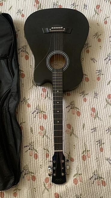 Барабаны: Акустическая гитара 40" с вырезом (cutaway), цвет черный матовый — 4