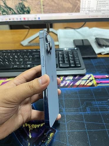 hp pro: IPhone 13 Pro Max, Б/у, 128 ГБ, Sierra Blue, Чехол, 80 % — 6