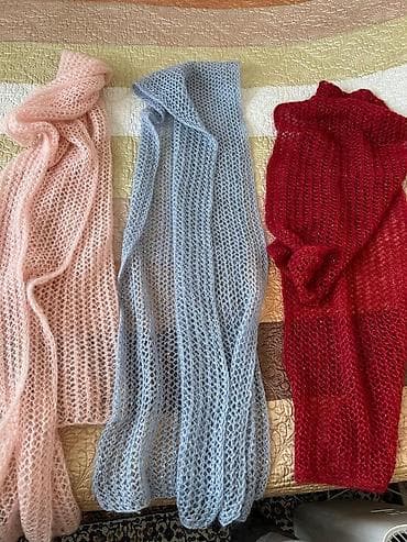 Личные вещи: Ажурные вязаные шарфы-палантины ручной работы. - Материал: мягкая — 9