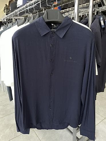 Мужская одежда: Мужская рубашка Salvattini с длинным рукавом и классическим отложным — 2