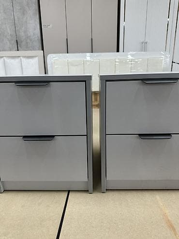 тумбы для обцви: Прикроватная тумба, Новый, Без зеркала, цвет - Серый, ЛДСП, Платная доставка — 2