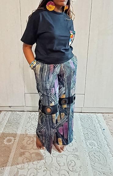 пит тарак: Стильный комплект: Брюки-палаццо с люверсами Яркий. Современный — 2