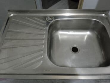 кухонныц уголок: Кухонная мойка, Накладной способ установки, Материал: Металл, Размер: 85 x 60 см — 1