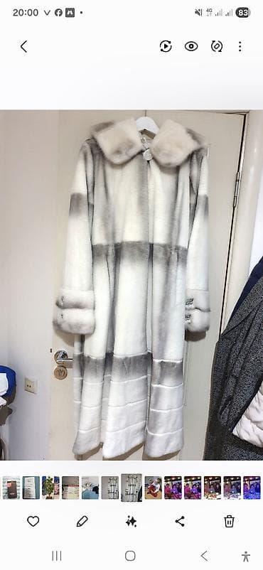 белый мех: Шуба, Норка, Длинная модель, XL, 2XL — 2