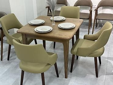 small table: Стул для кухни, Новый, Дерево, В рассрочку, цвет - Зеленый — 4