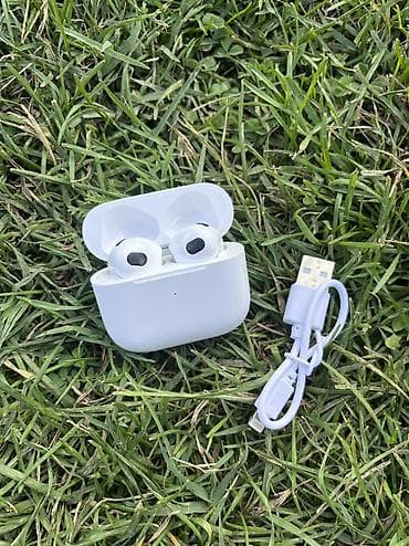 оригинальные аирподсы 1: Беспроводные вкладыши наушники, Apple, Airpods 3, Новый — 2