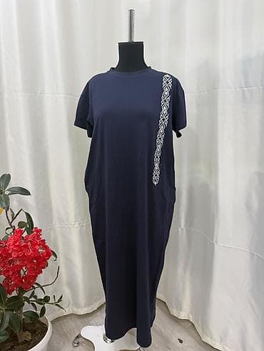 Повседневное платье, Made in KG, Лето, Длинная модель, Трикотаж, Оверсайз, 3XL