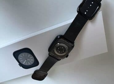 Garmin:  AppleWatch Series 8, 41 mm, midnight aluminum case. Кожаный ремешок — 4