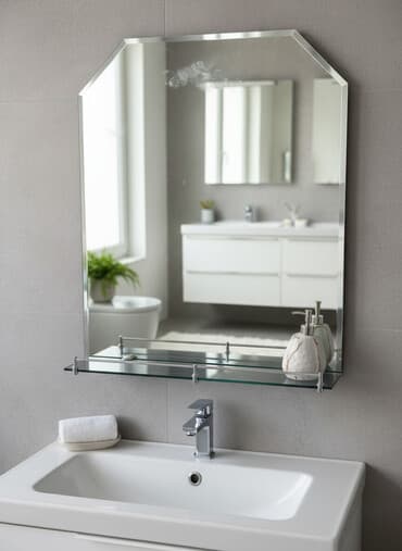 тумбочки в ванную комнату: Зеркало для ванной комнаты с многоугольной формой верхней части и — 1