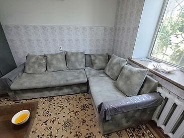 угловой диван для гостинной: Угловой диван, C подушками — 3